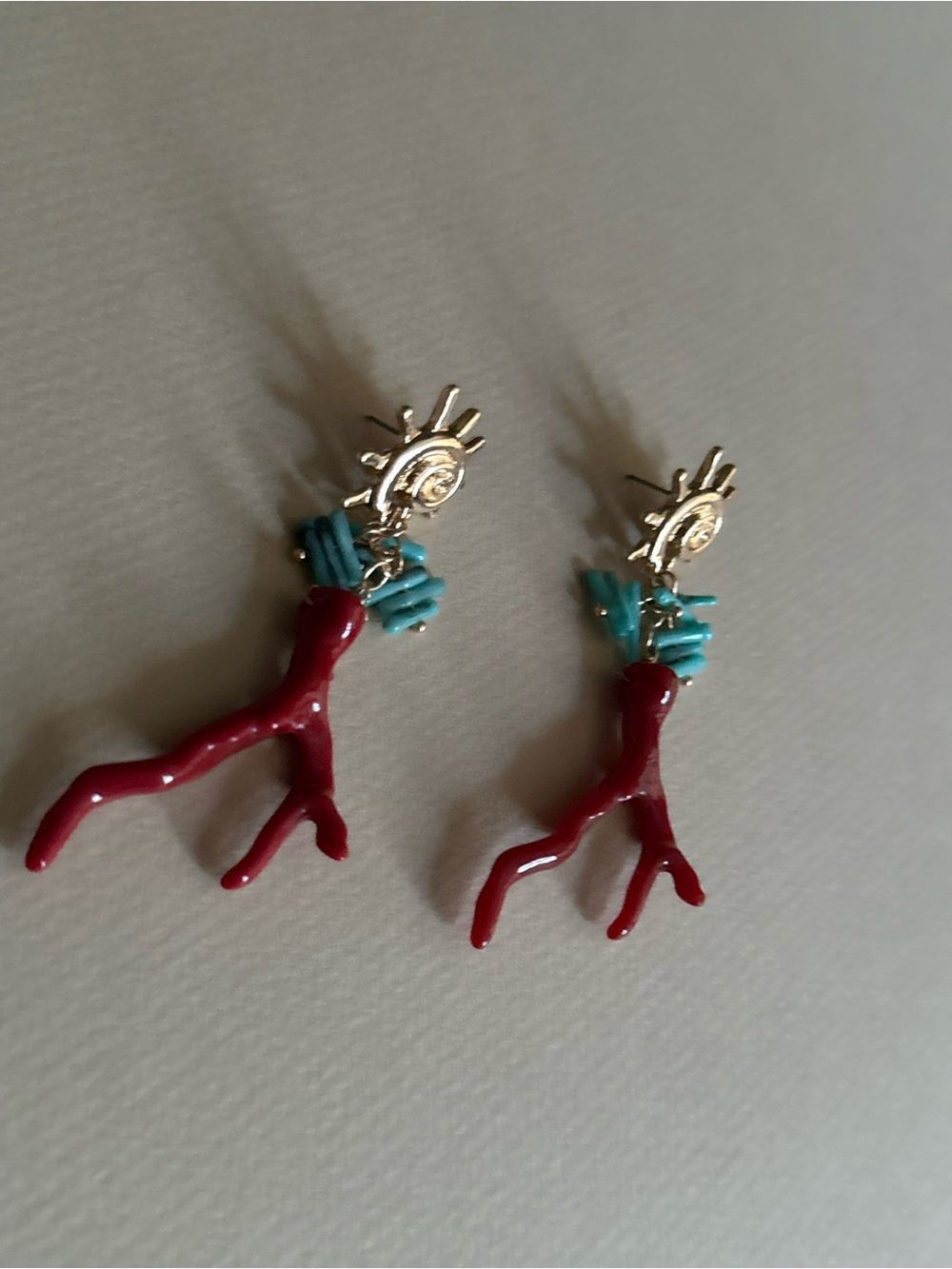 Red Coral earrings #2795 - Picture 4 of 4